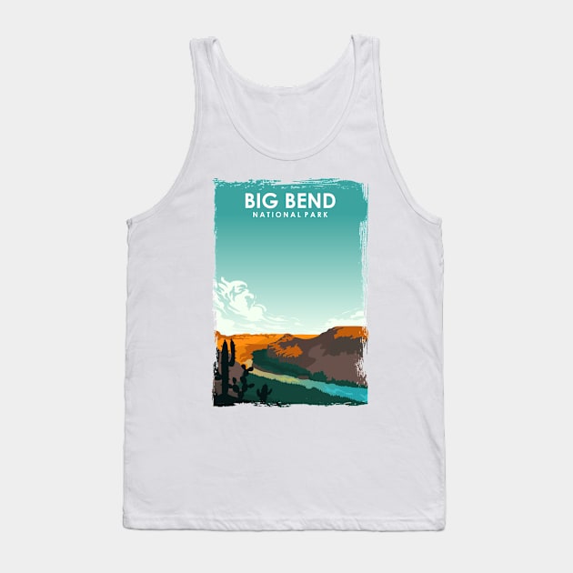 Big Bend National Park Travel Poster Tank Top by jornvanhezik